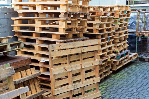 Loaded clearance vehicle secured and ready for transport